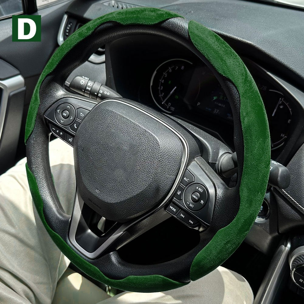 1 par de capas para volante de carro, impulsionador de microfibra, acessórios decorativos internos automotivos, fibra de carbono universal