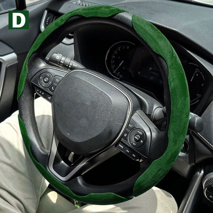 1 par de capas para volante de carro, impulsionador de microfibra, acessórios decorativos internos automotivos, fibra de carbono universal