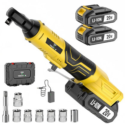 Chave de fenda elétrica sem fio 20V com catraca de ângulo reto 3/8 polegadas para desmontagem de porcas, reparo automotivo com bateria
