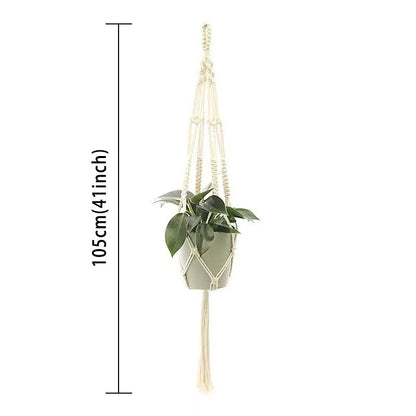 Hanging Plant Handmade Macrame Plant Hanger Flower Pot Planter Hanger Wall Decor Courtyard Garden Hanging Planter Hanging Basket