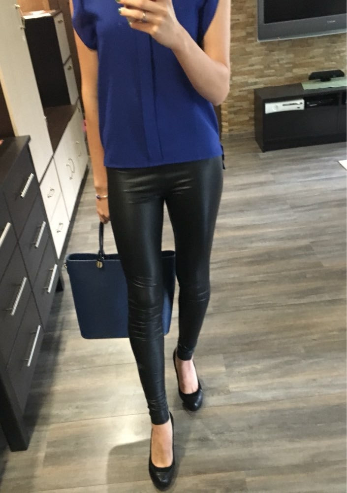 Women Spring Autumn Leggings Pants High Waist Faux Leather Leggings Female Elastic Slim Skinny Sexy Leather Pants Trousers
