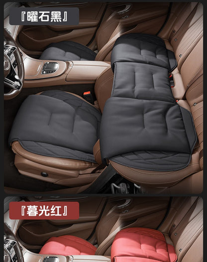 Nappa Leather Car Seat Cushion Rear Integrated Lumbar Support for All Seats Breathable Ventilated Comfort Auto Accessories