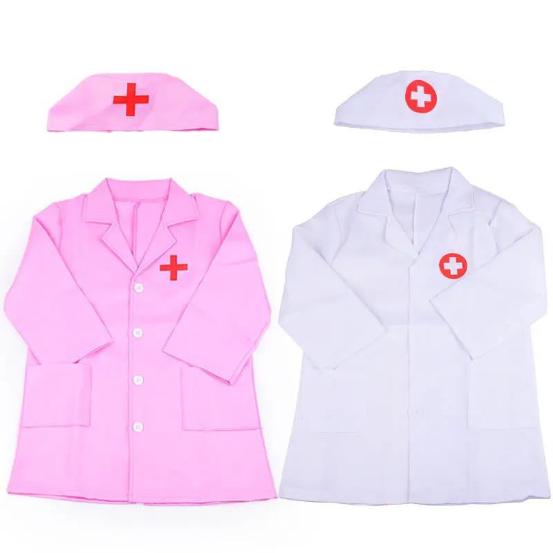 Kids Doctor/Nurse Clothing with Hat Children Cosplay Costumes Halloween Play the Role Props Uniform for Boys and Girls TMZ