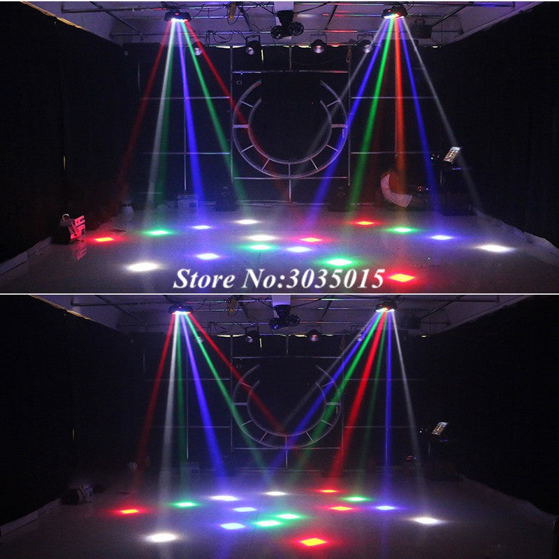 2pcs/lot 8x3W Mini Led Spider Light Sound Mode LED Moving Head Lights led Beam Stage Dj Bars Party DMX512 disco lighting