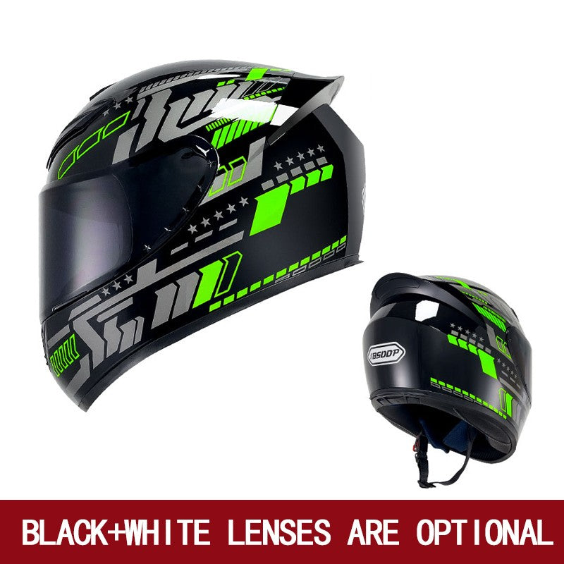 Capacete de motocicleta de inverno masculino e feminino quatro estações universal motocicleta capacete completo motocicleta retrô de cruzeiro bolinhas