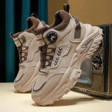 New Men's Casual Outdoor Construction Site Work Durable Safety Shoes, Black for Outdoor Mountain Climbing and Hiking Sports