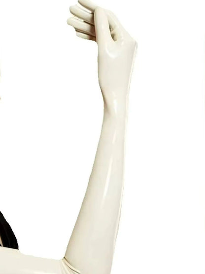 Yellow Glossy  colorful Wet Look Short Gloves Stretchy Full Finger Handmade