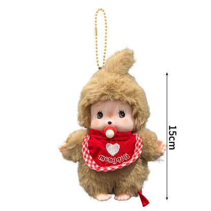 Kawaii Monchichi Doll Figure Keychain Furry Chimutan Monchhichi Figurines Hanger Pendant Bags Charm Accessories Small Gift