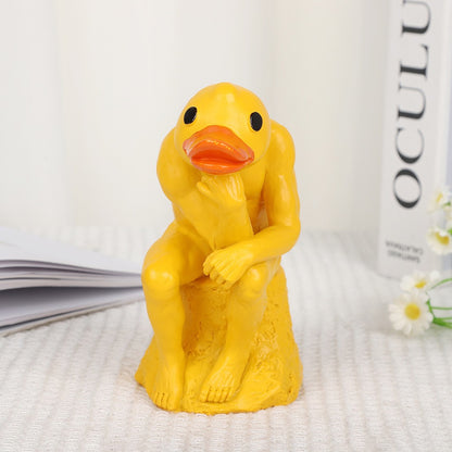 Novel and interesting, thinking about duck Ins animal statues, home decoration resin crafts, garden and courtyard decorations