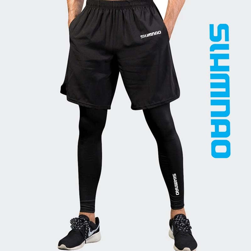 Calça Masculina Casual para Atividades ao Ar Livre 2025 de Secagem Rápida para Pesca, Ciclismo, Caminhada e Calça de Corrida Fitness Elástica Justa de Duas Peças