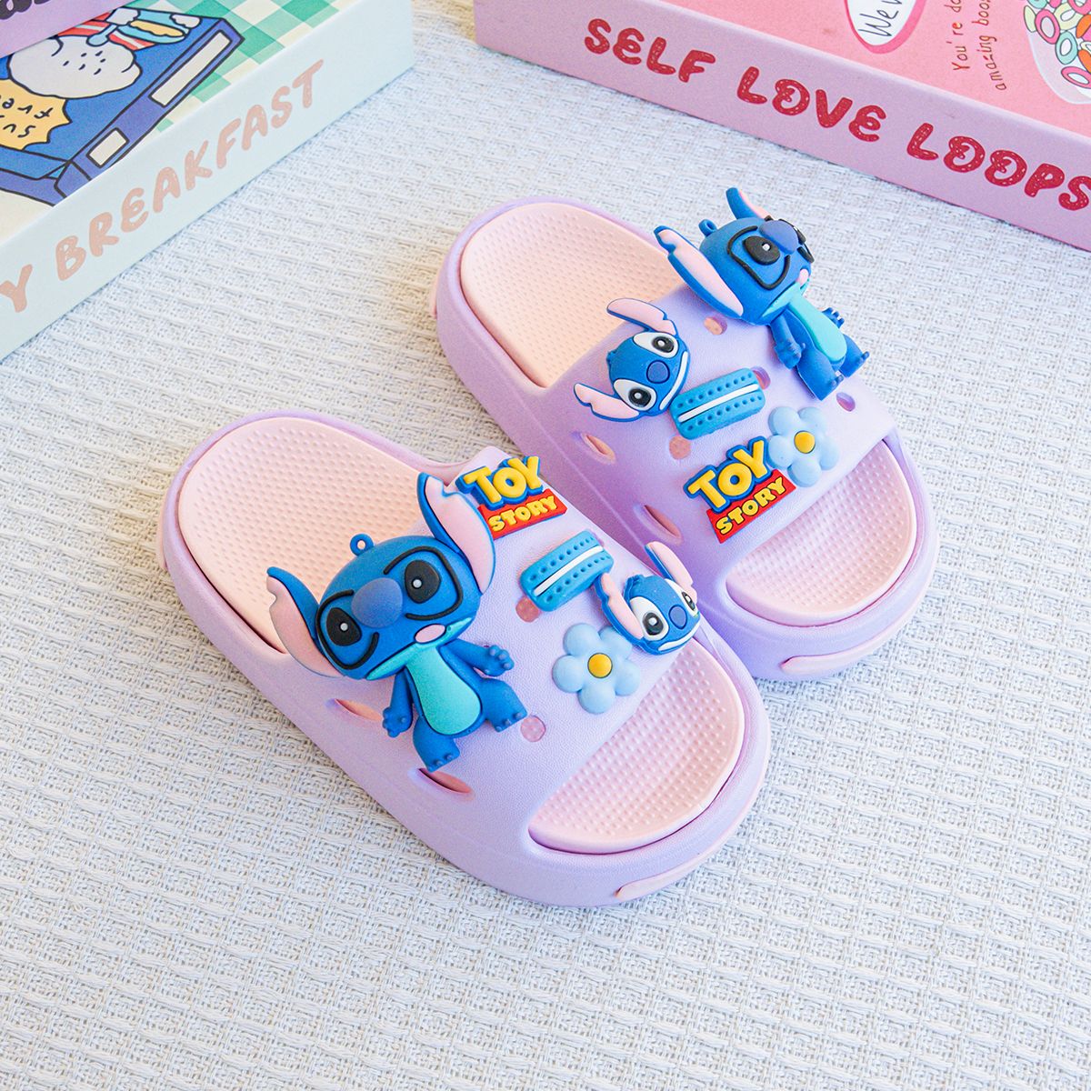 Disney Stitch Cartoon Slipper Cute Anti-slip Children's Slippers Boys and Girls Summer Shower Slippers Soft Sole Baby Babouche