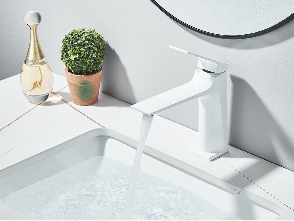 Black Bathroom Faucet Deck Mounted Bathroom Sink Mixer Tap Single Lever Basin Sink Mixer Faucets Chrome/White/Grey/Brushed Gold