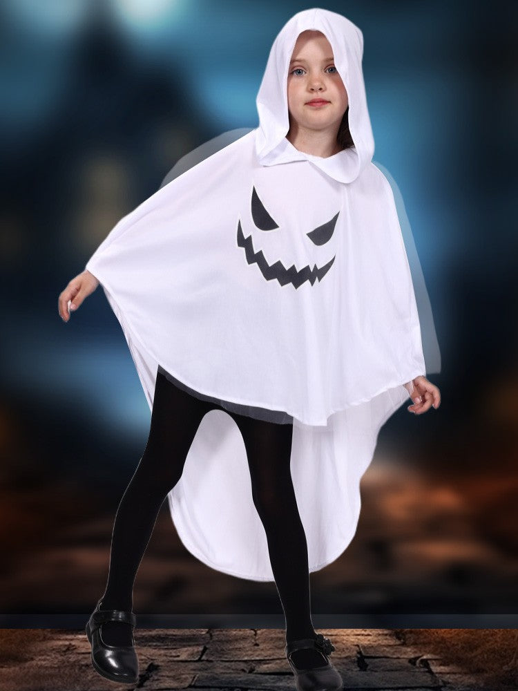 New Halloween Adult Funny Cape White Ghost Cloak Glowing cloak in the darkness Cosplay Costume Masquerade Carnival Cloak