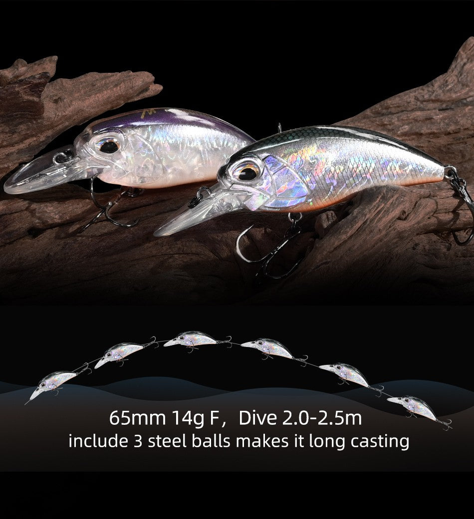 MEREDITH 6.5cm 14g JERK CRANK Wobblers Crank Fishing Lure Artificial Minnow Jerkbait Floating Hrad Lure For Trout Fishing Bait