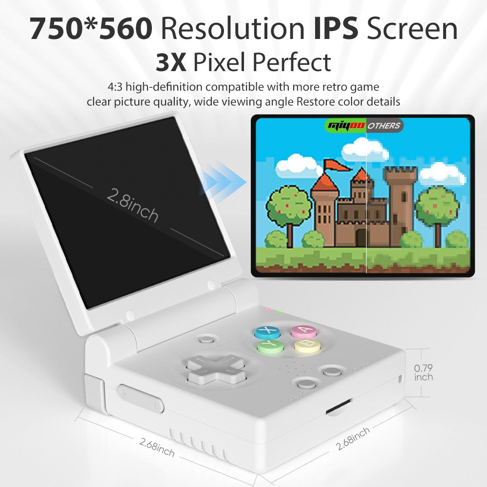 2026 MIYOO Mini Flip Retro Handheld Game Console - 2.8'' IPS Screen, Portable Retro Game Emulator, Gift for Gamers