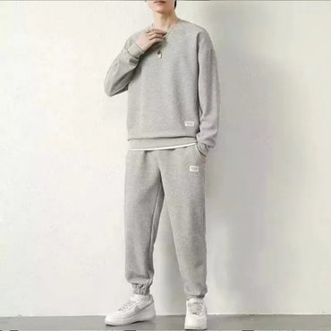 Men's Waffle Suit Sets Casual Long Sleeved Sweatshirt and Pants for Sports Men's T-shirt Hoodie Casual Trousers Set Loose Fit