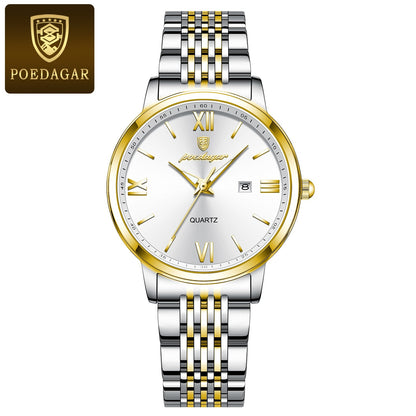 POEDAGAR New Luxury Woman Watch Waterproof Luminous Date Ladies Watch High Quality Stainless Steel Simple Women's Quartz Watches
