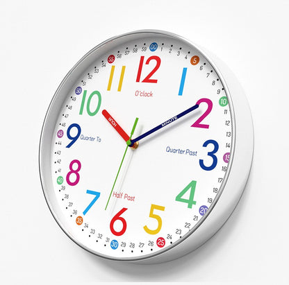 12 Inch Early Education Wall Clock Cartoon Children's Time Management Quartz Clock Home Wall Hanging Silent Clock 30CM