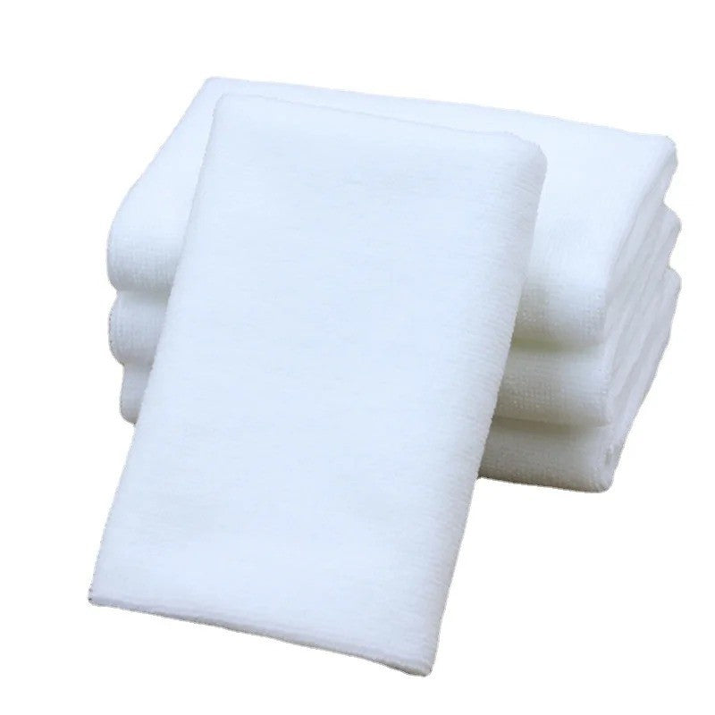 10PC White Ultra Soft Microfiber Fabric Face Towel Hotel Bath Towel Wash Hand Towels Portable Terry Multifunctional