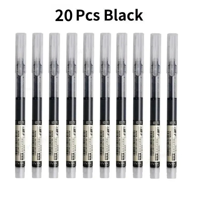 10/20PCS High Quality Needle Type Gel Pens Black Blue Red Ink Straight Liquid Pen  Stationery School & Office Supplies