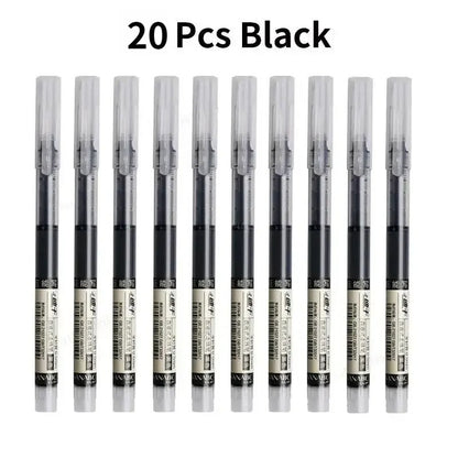 10/20PCS High Quality Needle Type Gel Pens Black Blue Red Ink Straight Liquid Pen  Stationery School & Office Supplies