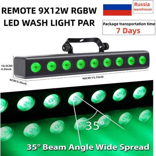 9X12W Remote LED PAR Light / Disco Light RGBW Par / LED Wash Light Stage DJ Equipment