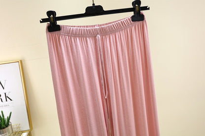 Plus size L to 6XL U-Neck Women's wide leg pants high waist Loose Long pant solid color Casual drapped trousers all match