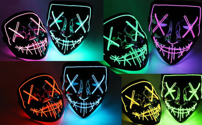 Poptrend Halloween Mask LED Light up Mask Scary mask for Festival Cosplay Halloween Costume Masquerade Parties Carnival Gift