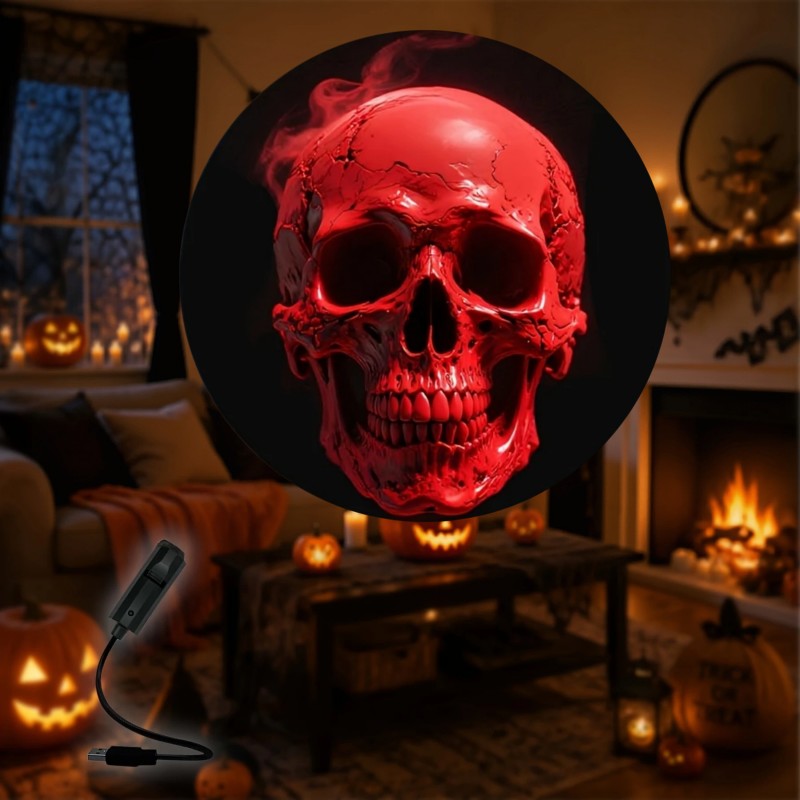 LED USB Projector Light 3/6pcs Projection Patterns - Adjustable USB Night Light for Halloween Christmas Decorations