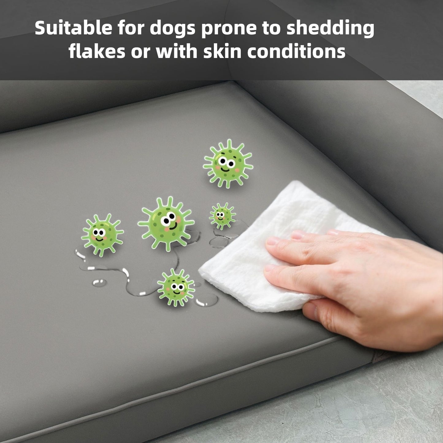 Cama Ortopédica para Cães M-XXL Almofadada em Couro de Microfibra Sofá para Cães de Estimação Impermeável Cama Calmante com Capa Removível Fácil de Limpar