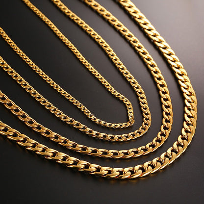 Vnox Colar Masculino Cubano Elo Corrente Aço Inoxidável Preto Cor de Ouro Gargantilha Masculina Colar Joias Presentes para Ele