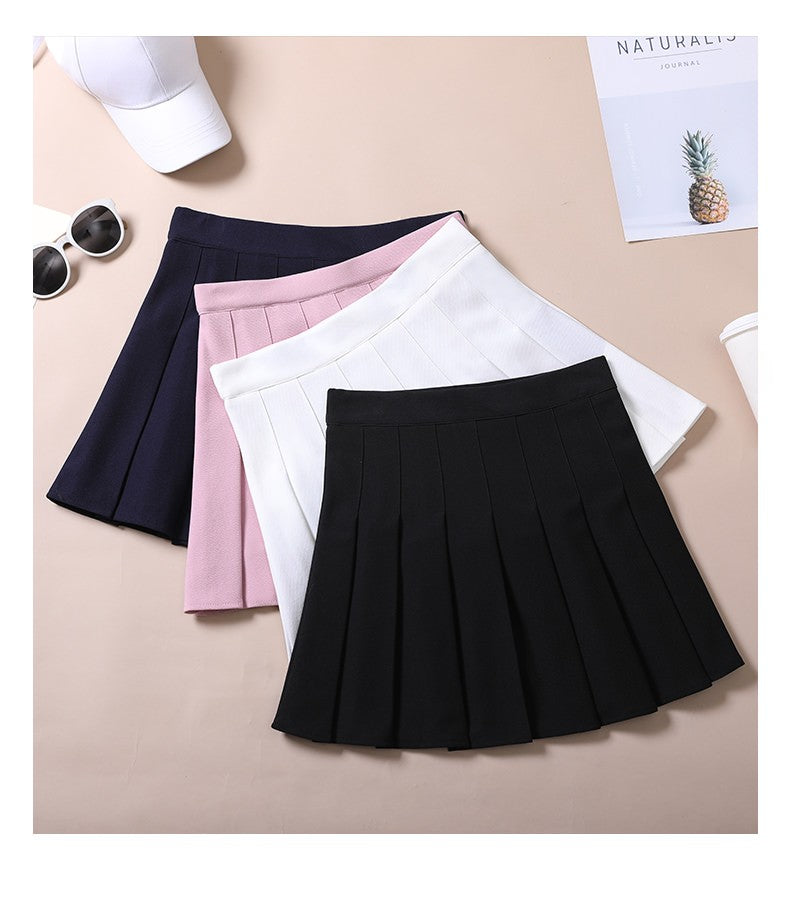 Women's Skirts Japanese Fashion School Clothes Brown Pleated Saias Femininas Girls Red Ropa Para Mujer Mini Skirt With Shorts