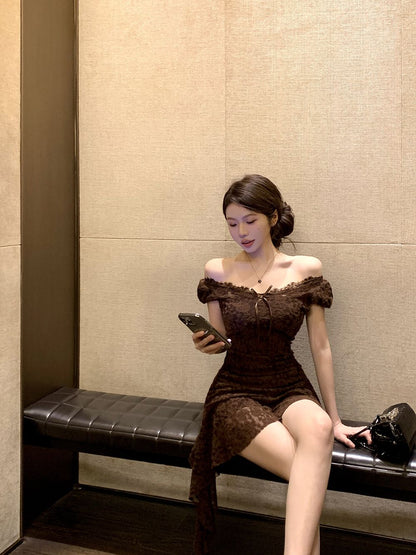 V Neck Lace Trim Shift Dress Women Summer Modern Heritage Aesthetic Youthful Chic Figure Flattering Day to Night Dress