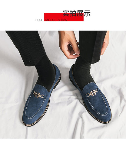 Fashion Brand Men Suede Leather Shoes Comfortable Pointed Social Shoe Male Driving Shoes Luxury Flat Loafers Men zapatos hombre