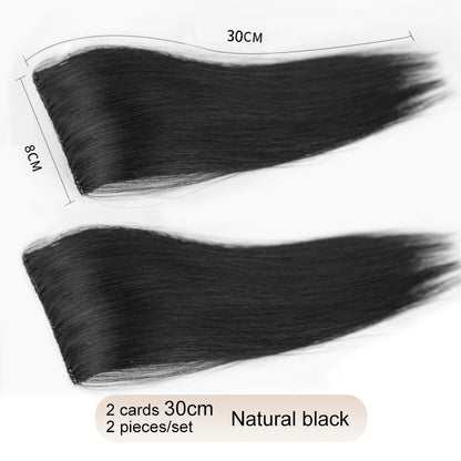 2 peças/conjunto de preenchimento capilar sintético, extensões de cabelo, peça de abertura e de reposição para topo, artefato de reposição