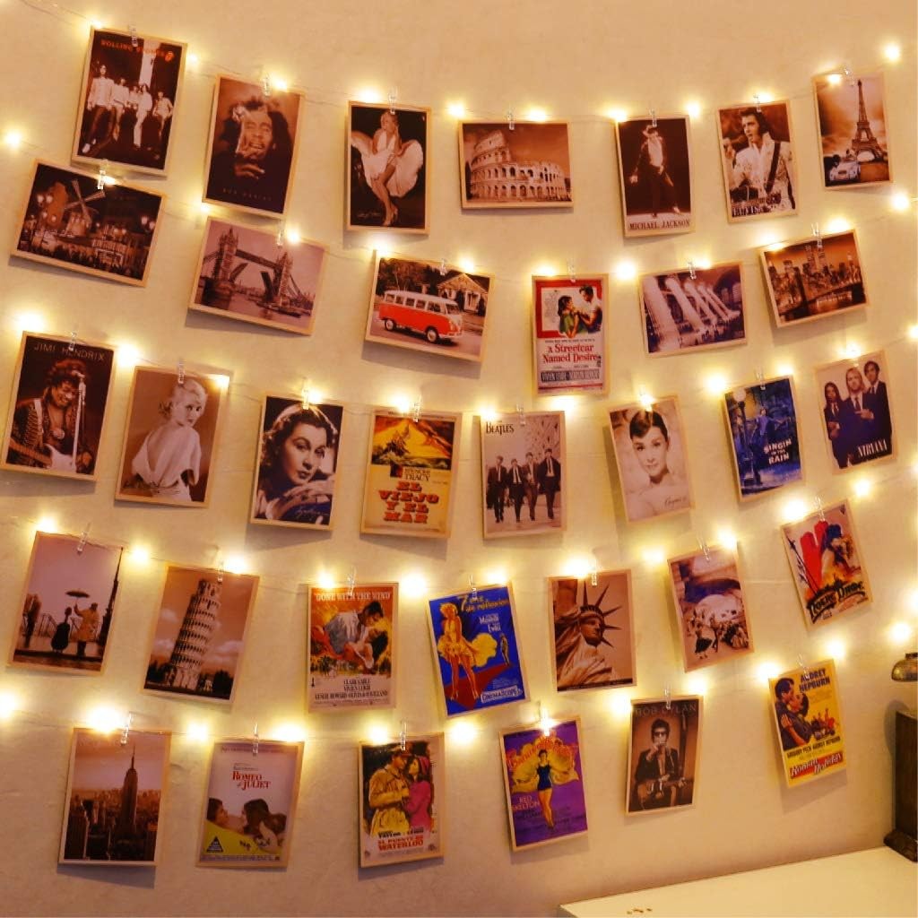 Photo Clip String Lights LED Fairy Lights Picture Clips USB Powered String Light with Clips for Bedroom Christmas Party Decor