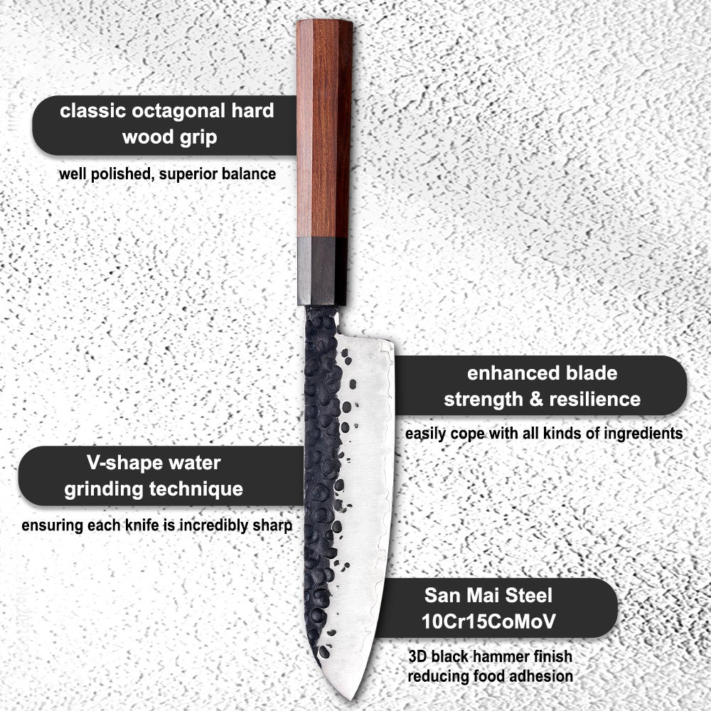 Amber 1-5pcs Kitchen Knives Set 3 Layers AUS-10 Steel Chef Knife Professional Japanese Knife Cooking African Mkuruti Handle