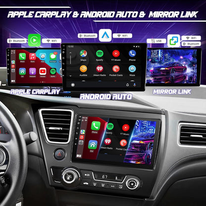 Tela sensível ao toque de 9'' para Honda Civic 2013-2017 Estéreo Android Rádio WiFi GPS Navegação Câmera Traseira FM Player Multimídia Unidade Principal