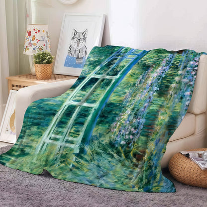 Retro Art C-Claude Monet Blanket Warm And Soft Suitable For Bedroom Living Room Sofa Bed Office Travel Camping