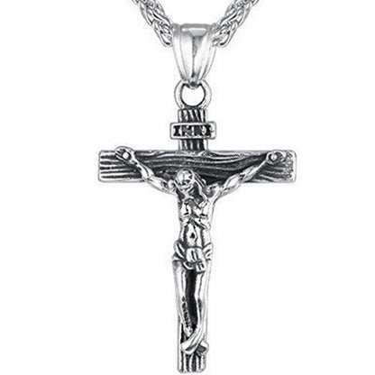 Novo Colar Religioso de Cruz de Jesus para Homens, Moda, Cor Dourada, Pingente de Cruz com Corrente, Joias de Presente para Homens e Mulheres