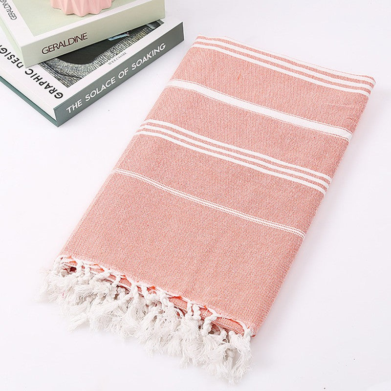 100X180cm oversized tassel Turkish cotton towel, blanket, suitable for bathing, beach,swimming pool, SPA, gym Striped bath towel