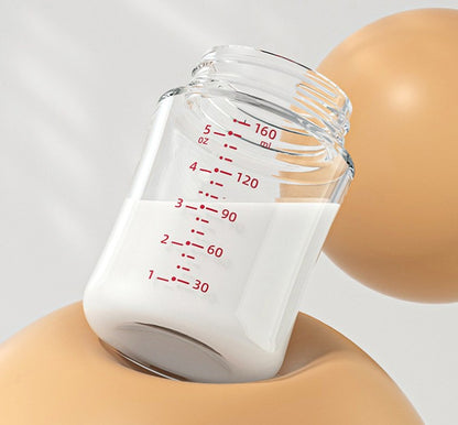 Newborns' wide caliber anti choking glass milk bottle 0-3 months bottle straight body newborn baby bottle