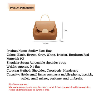 2026 Luxury Smiley Pig Crossbody Bag French Style Unique Design Handbag Premium Commuter Simple Versatile Tote