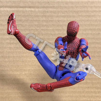 Boneco de Ação Ct Toys Homem-Aranha Mafex 001 Peter Parker Andrew Garfield - The Amazing Spider-Man Shf Anime Modelo de Brinquedo Colecionável