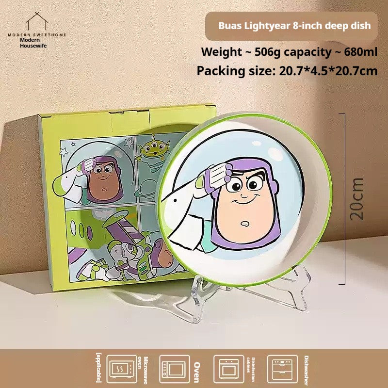 Disney Toy Story Buzz Lightyear Desenho Louça Utensílios Domésticos Pratos Infantis Tigelas de Iogurte Prato de Café da Manhã Presentes de Aniversário