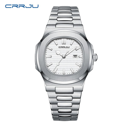 CRRJU  Men Watch 2024 Luxury Top Brand Quartz Watches Business Simple Ultra Thin Luminous Wristwatch Men's Clock Reloj Hombre