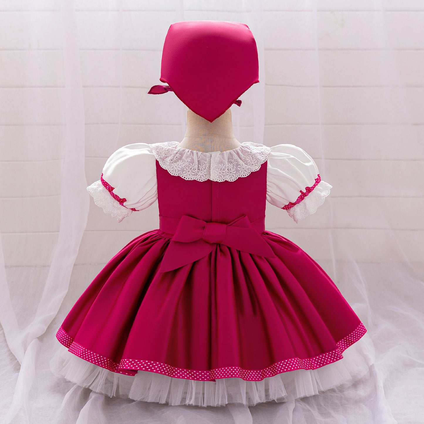 Masha and Bear Maid Costume for Baby Girls Lolita Christmas Costumes 1st Birthday Party Princess Dresss Bow Wedding Kids Clothes