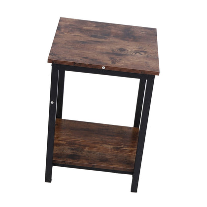 Bedroom Side Table Simple Double Layer Storage Cabinet Side Industrial Coffee Table Desk for Living Room Household Supplies