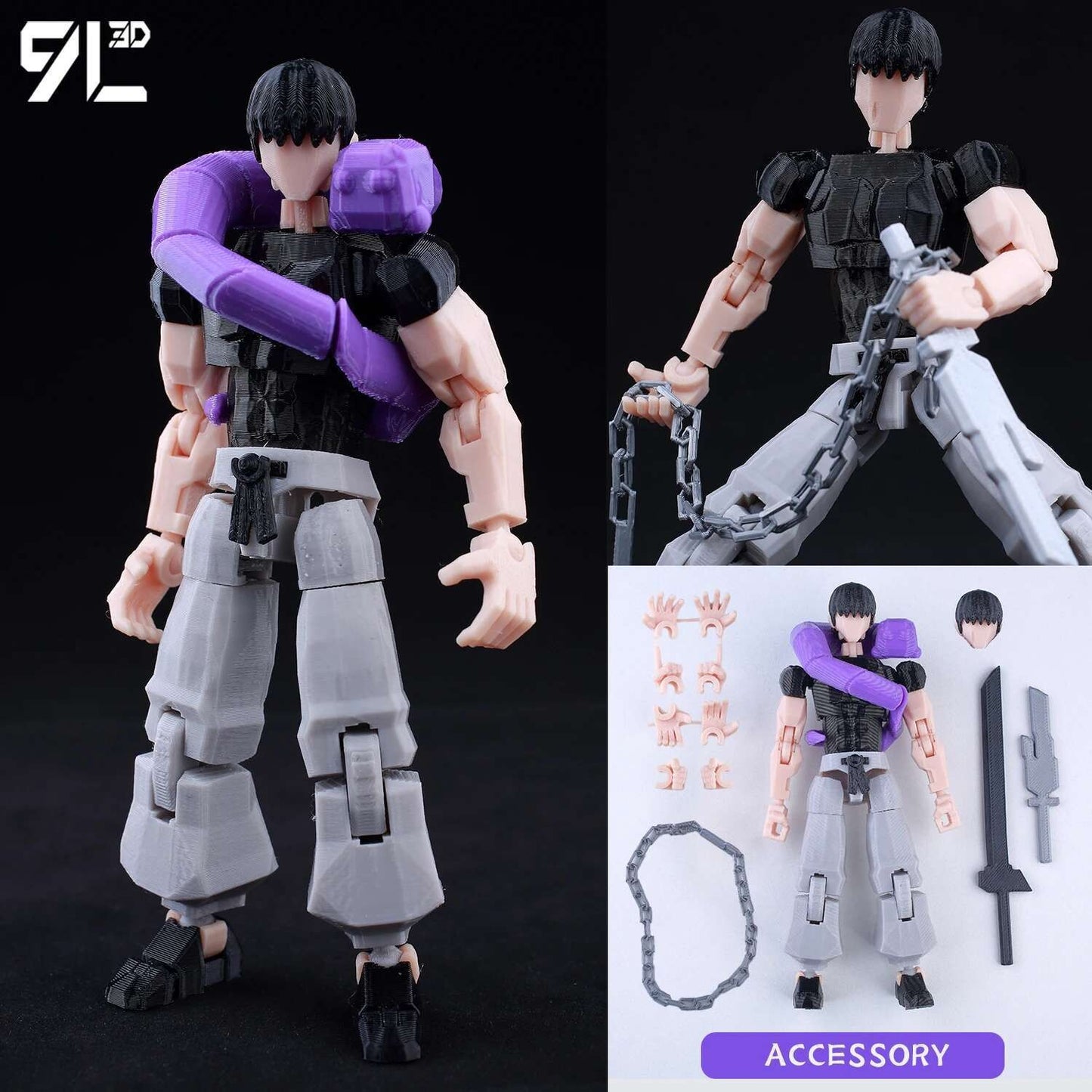 9L3D Lucky13 Titan 13 Ichigo Kurosaki Anime Action Figure Dummy 13 Espada Posável Máscara Oca Modelo Decoração Surpresa de Aniversário