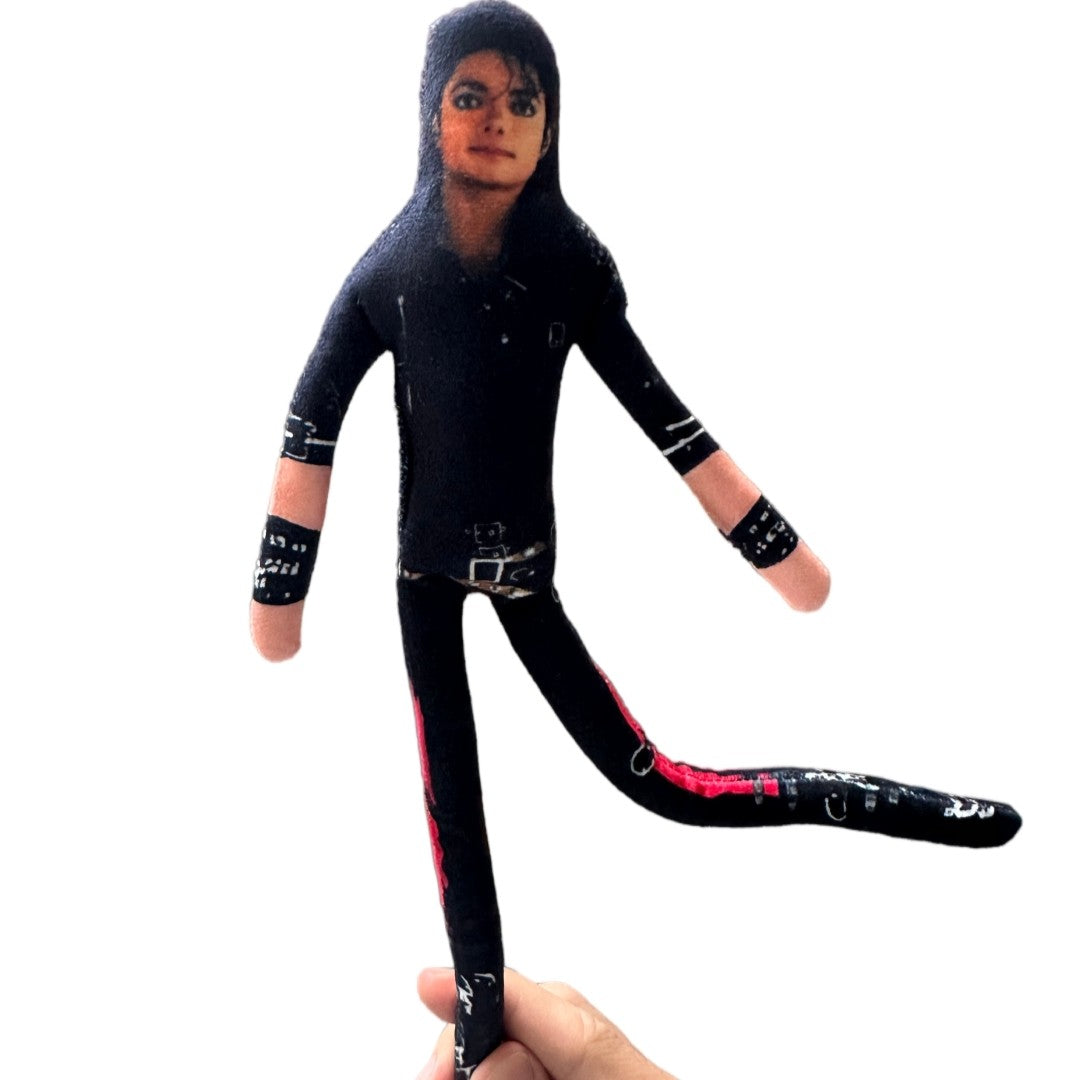 Michael Jackson Plush Figure Doll Soft Stuffed Toy with Movable Joints Handwoven Pop King Room Decor Fan Gift